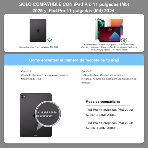 Funda con teclado para iPad Pro 11" M5 giratoria con panel táctil integrado 2