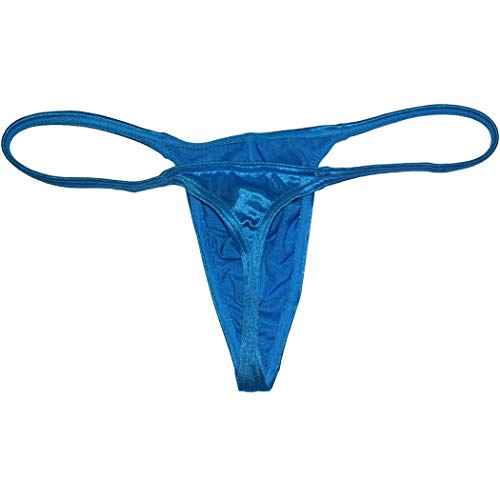 Jaxfstk Men Contoured Pouch Swim Bikini G-Strings Lingerie Underwear Shiny Satin Mini T-Back Jockstrap 3-Pack(Wine Red,Sky Blue, Pink) M #TOP5