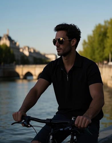 TIJN Retro Oversized Avaitor Polarized Sunglasses for Women Men, Vintage Shades Classic Metal Sun Glasses, Vega3