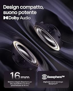 SHOKZ OpenDots ONE Cuffie Open-Ear, Audio Dolby Premium, Auricolari a Clip da 6,5 g, Bluetooth 5.4, Wireless con Microfono, Ricarica Rapida, 40 ore di Autonomia, IP54, con Panno per la Pulizia - Nero