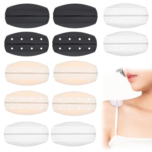 Grevosea 6 Pairs Bra Strap Holders for Slipping, Anti-Slip Bra Strap Pads Silicone Bra Strap Cushions Shoulder Protectors Pads for Women Ease Shoulder Discomfort (3 Colors)