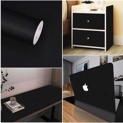 Papel Adesivo Envelopamento Móveis/Parede Preto Fosco