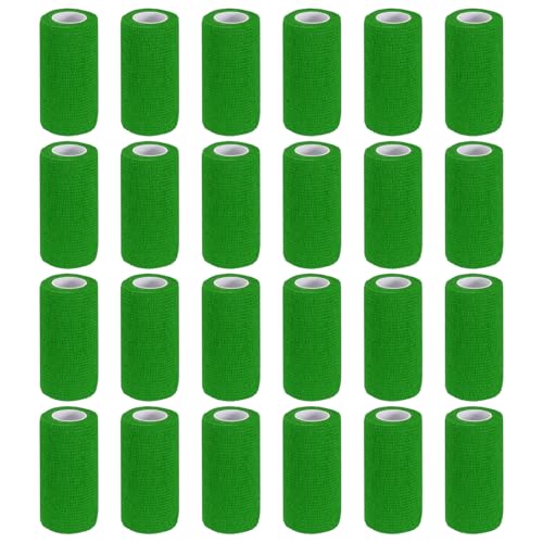 Bandage autoadhésif 24 pcs vert émeraude 10cm x 4,5m pour le sport