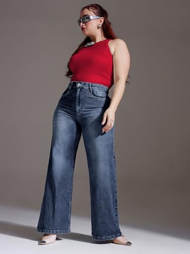 Image of Miss Chase A+ Women's Bootcut High Rise Regular Length Stretchable Denim Jeans