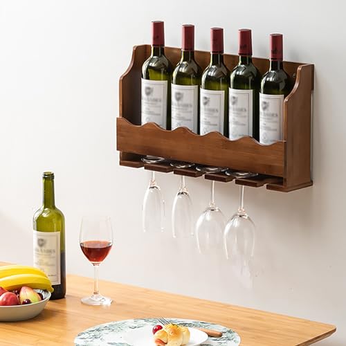 Étagère à vin murale avec support verres suspendus pour optimiser votre rangement intérieur