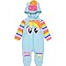 My Little Pony Rainbow Dash Toddler Girls Fleece Zip-Up Hooded Costume Coverall Blue 4T