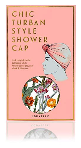 Louvelle - Dahlia Shower Cap | Chic, Natural Showerwear (Cactus Garden)
