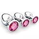 3 Stücke Metall Analplug Set, Silber Metall Analplug mit Kristall Diamant, Sex Spielzeug für Die Frau Männer, Klein Medium Groß Buttplug Anal Butt Plug Set, Rosa