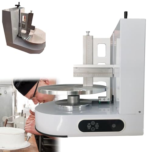 CUIYMXSC Cake Cream Automatic Scraper, Cake Automatic Rotating Turntable Decorating Cream Depositor, Spreading Machine (White)