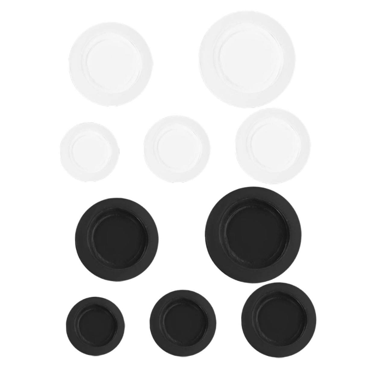 GLEAVI 10pcs Piggy Bank Closure Plug Round Piggy Bank Stoppers Cover Black Rubber Money Saving Box Plug Black White 26mm 25mm 30mm 32mm 38mm