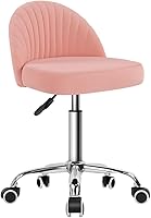 Vista 1 de KKTONER Taburete giratorio de oficina, sillas de terciopelo para tocador, taburetes ajustables en altura con respaldo para dormitorio, hogar