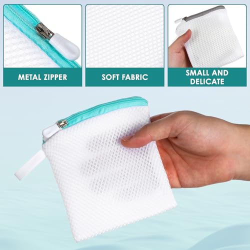 Bolsa de lavandería mini de malla de poliéster resistente y reutilizable de 8 piezas 4