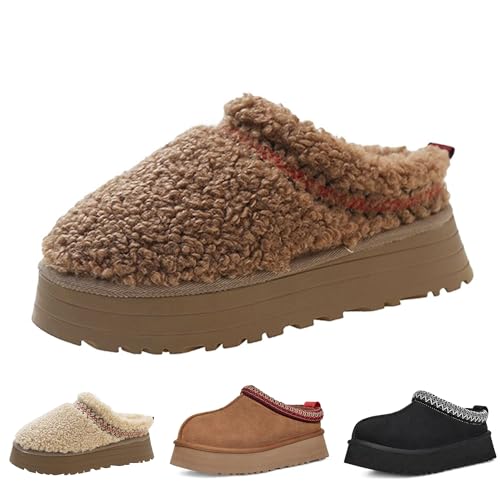 Fashion Winter plush platform Short slippers for kids Fur Fleece Lined Ankle boots girl boy warm Outdoor indoor House anti slip Toddler trend Mini boots little kids big kids