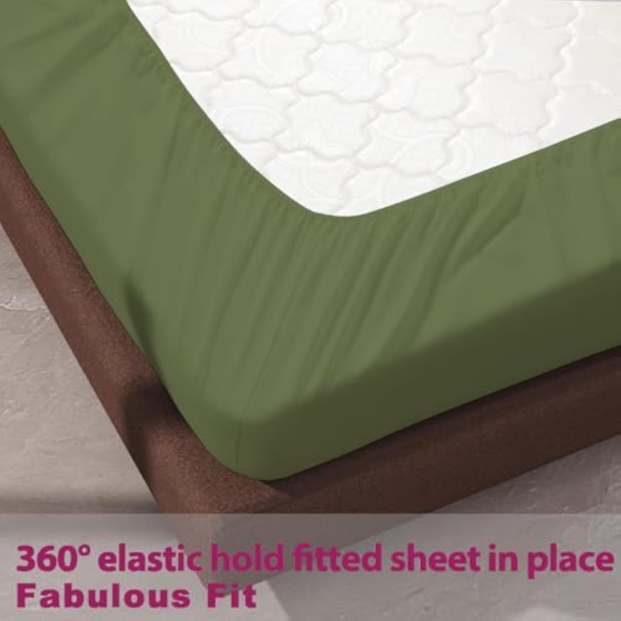 100% Cotton 72x48 inch Elastic Fitted Bedsheet with 2 Pillow Covers