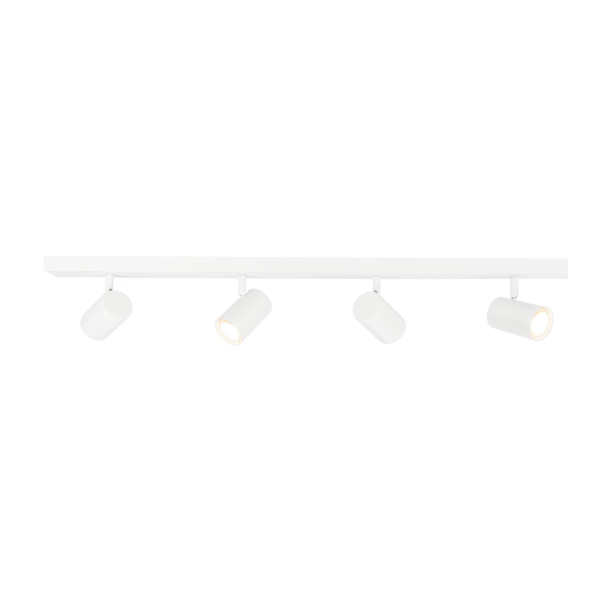 Ledvion - Foco de Techo LED, Blanco, 4 Luces, Regulable, 5W, 4000K, Rectangular, Casquillo GU10, IP20, Inclinable, Incluye Bombilla GU10 | Con bombilla suministrada para pasillo, salón, cocina, dormitorio e interior seco