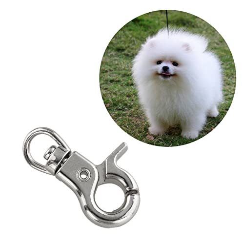 Image of Snap Hook DGHAOP 4pcs Zinc Alloy 30mm Key Chain Snap Hook Door Lock Pets Cage Hook Belt Clip for Any Suitable Cage, Dog Traction Rope, Silver Tone