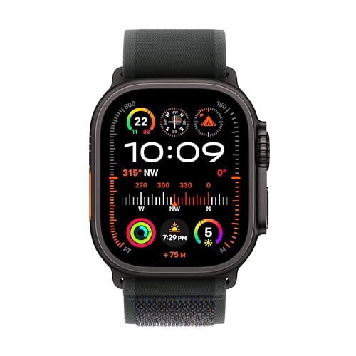 Apple Watch Ultra 2 [GPS + Cellular 49mm] Smartwatch, Sport Watch with Rugged Black Titanium Case with Black Trail Loop. Fitness Tracker, Precision GPS, Action Button, Extra-Long Battery Life by Apple - Used condition - CA$707.71