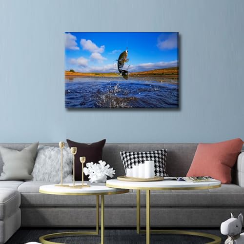 Image de paysage de lac toile murale encadrée prête à poser - 5