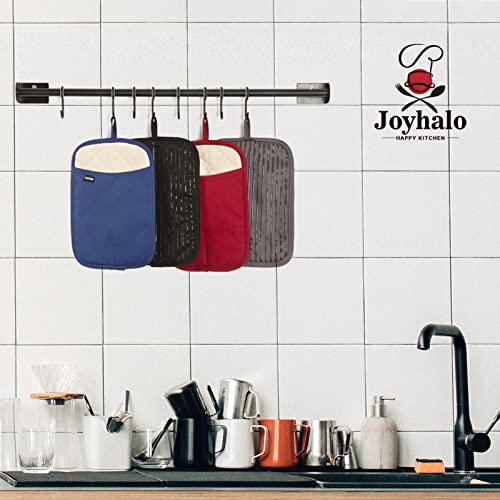 Joyhalo Pot Holders For Kitchen Heat Resistant, Silicone Hot Pads Pot Holder, Cotton Lining And Non Slip Silicone Stripes For Cooking And Baking, Set Of 2 Grey #TOP4
