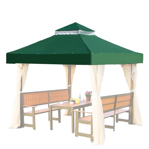 Cubierta de repuesto para cenador, techo de toldo resistente, pantalla impermeable de doble capa con techo duro para jardín, barbacoa, patio, patio trasero