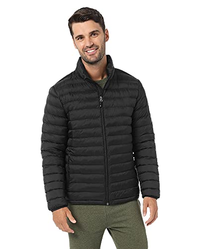 32 Degrees Men's Lightweight Recycled Poly-Fill Packable Jacket | Layering | Zippered Pockets | Water Repellent