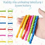 Aolso Antystresowe Pałeczki Sensoryczne, 6 szt., Teksturowane Zabawki Fidget, Różne Kolory, Silikonowe Antystresowe Zabawki Sensoryczne, do Autyzmu ADHA, Stresu, Lęku