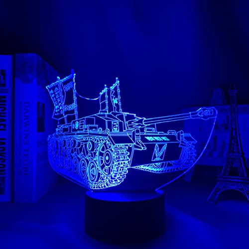 Girls Und Panzer Led Luce notturna per la decorazione della camera da letto Luce notturna Regalo di compleanno Anime Lampada 3D Telecomando intelligente Colore sfumato Luce d'atmosfera, 3D-qudkdhs-Lam
