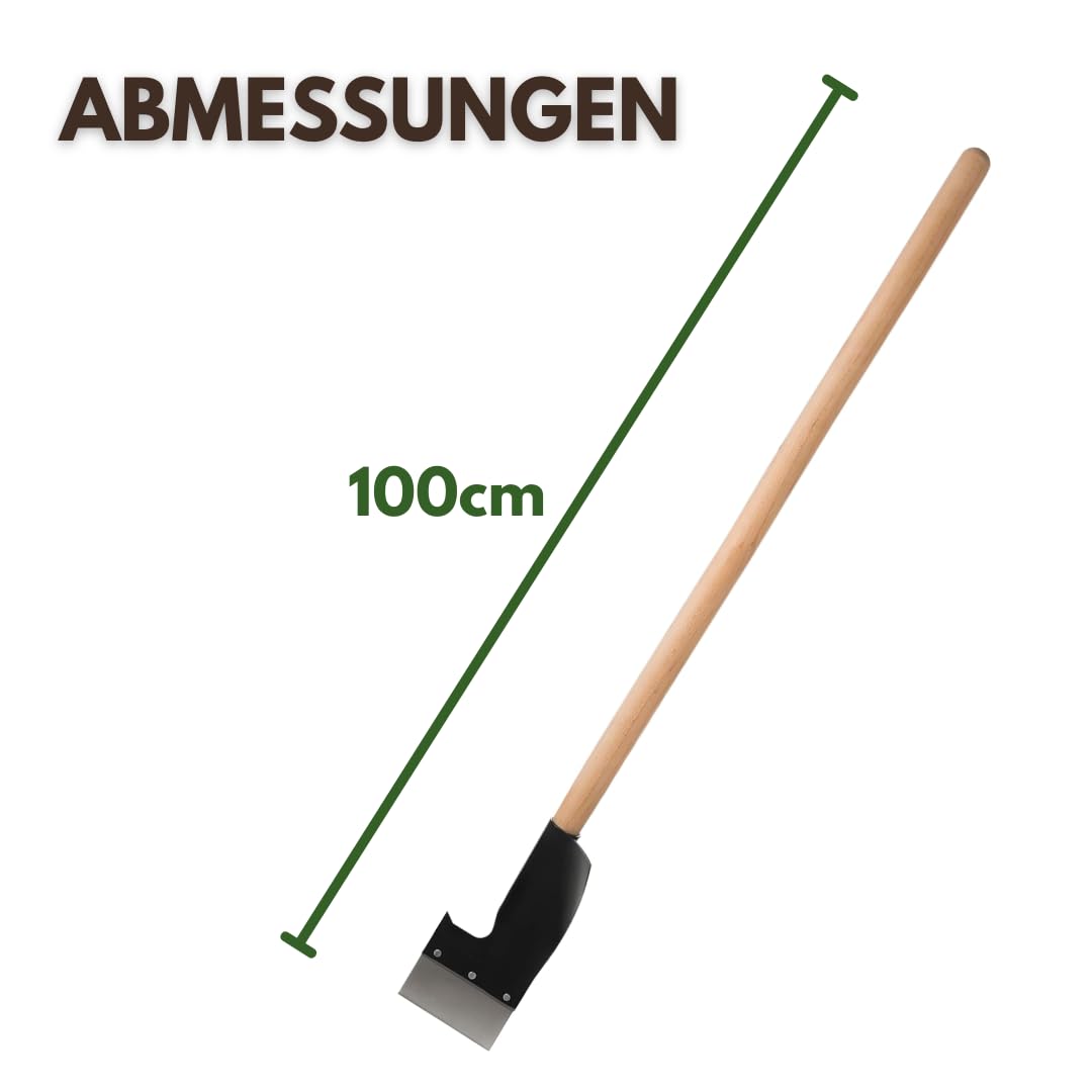 Zugmesser 100cm, Baumschäler Schälmesser mit Holzgriffen, Entastungswerkzeug Made in EU