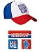 John Cena Red White Blue Never Give Up Baseball Hat Headband Wristband Set