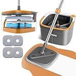 Mop and Bucket Set, Spin Mop with Separate Dirty Water System, Deep-Cleaning Mops for Floors, Versatile Mops for Walls
