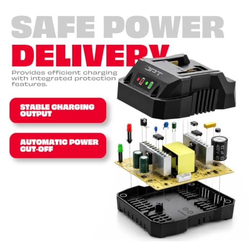 Image of JPT 21V Cordless Power Tool Charger, True 4A Output, Ultra Heavy Duty | Ultra Heavy Duty • Fast Charging • Auto Cut-Off • Overcharge Protection • Stable Output