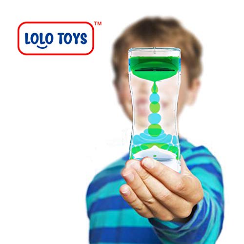 Liquid Motion Bubbler Sensory Toys – 2 Pc Set Bundle Stretchy String Fidget Toys Timer For Stress Relief And Anxiety Relief Great Water Oil Toy For Adhd Autism Add Hyperactivity Relaxation Figit Green #TOP5