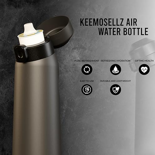 KeemoSellz Air Water Bottle, Fruit Flavoured Water Bottle with 3 Flavour Pods – BPA Free, 0 Sugar 0 Calorie for Kids, Gym And Outdoor Activities (Black) by Generic - Image 5