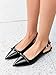 Coutgo Womens Slingback Flats Bow Slip on Dress Shoes Buckle Comfortable Ballet Flats Pointed Toe Flat Party Work Shoes, Black, Size 9.5