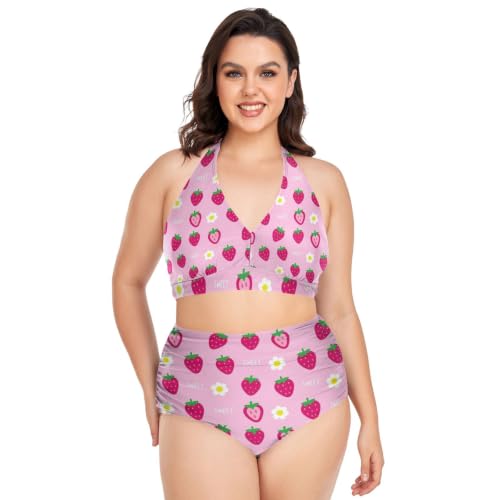 Maillot de bain deux pièces femme grande taille L-4XL anti-frottement élastique
