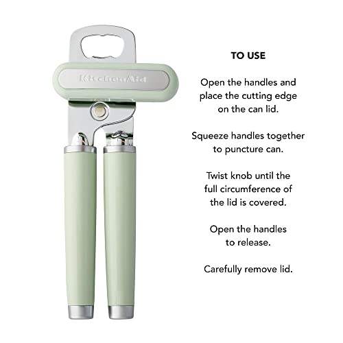 Image of KitchenAid Classic Multifunction Can Opener and Bottle Opener Easy to Use, Razor Sharp Stainless Steel Cutting Wheel, Soft Ergonomic Handles, Pistachio (Pack of 12)