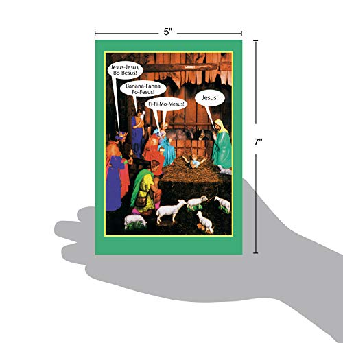 Nobleworks - 12 Funny Christmas Greeting Cards For Adults - Rude Holiday Humor, Boxed Cards With Envelopes (1 Design, 12 Cards) - Jesus-Bo-Besus B1348 #TOP5