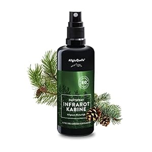 AllgäuQuelle® BIO Infrarotkabine Duftspray mit 100% Bio-Öle Allgäuer Naturluft Alpenzirbe Lorbeere Fichte Kiefer (100ml…