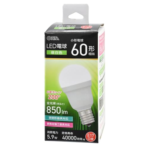 オーム(OHM)オーム電機 LED電球小形 E17 60形相当 昼白色 LDA6N-G-E17 IS53 06-5476