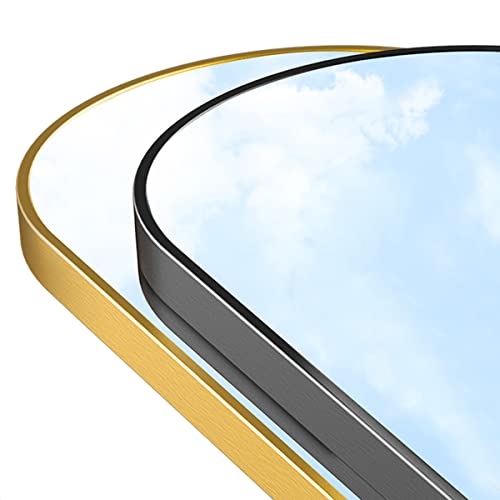 Ayewish Floor Mirror, Full Length Mirror, Arched Mirror, Standing Mirror, Tall Mirror, Wall Mounted, Freestanding, Large Mirror, 64"×21", Aluminum Frame - Gold #TOP6