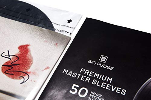 Big Fudge Premium Master Vinyl Record Sleeves - 50X Record Inner Vinyl Sleeves For 12" Vinyl Record Storage - Clear 3-Layer Lp Sleeves With Anti-Static Rice Paper - Acid Free, Archival Album Sleeves #TOP7