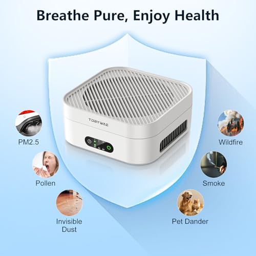 Air Purifiers for Home Bedroom Up to 600 ft², True HEPA Air Purifier for Pets Dust Dander Pollen Odor Smoke, Portable Car Air Purifier for Travel (White) - Image 5