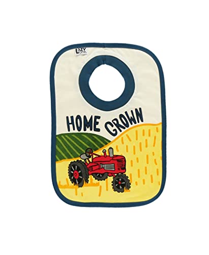 LazyOne Animal-Print Baby Bibs, Cute Baby Shower Gifts, One Size,Tractor, Farming, Crops (Home Grown, ONE SIZE)