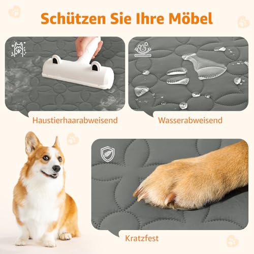 PICK FOR LIFE wasserdichte Hundedecke, beidseitig verwendbare Haustierdecke als Schutz für Sofa, Bett und Auto – waschbare Hundematte für große und kleine Hunde sowie Katzen
