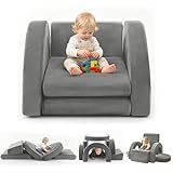 PY HOME & SPORTS Kids Modular Sofa Play Set, 7-Piece Creative Foam Couch for Children, Soft Coral Fleece, Multiple Configurations, Improves Hands-On Skills & Imagination, Compressed Packaging