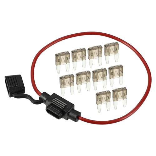 A ABSOPRO Portafusibile per Mini Blade Stye da 7.5A, Portafusibile Impermeabile con Supporto per Fusibile da 16 AWG, Supporto per Fusibile Blade Style in Metallo Nero