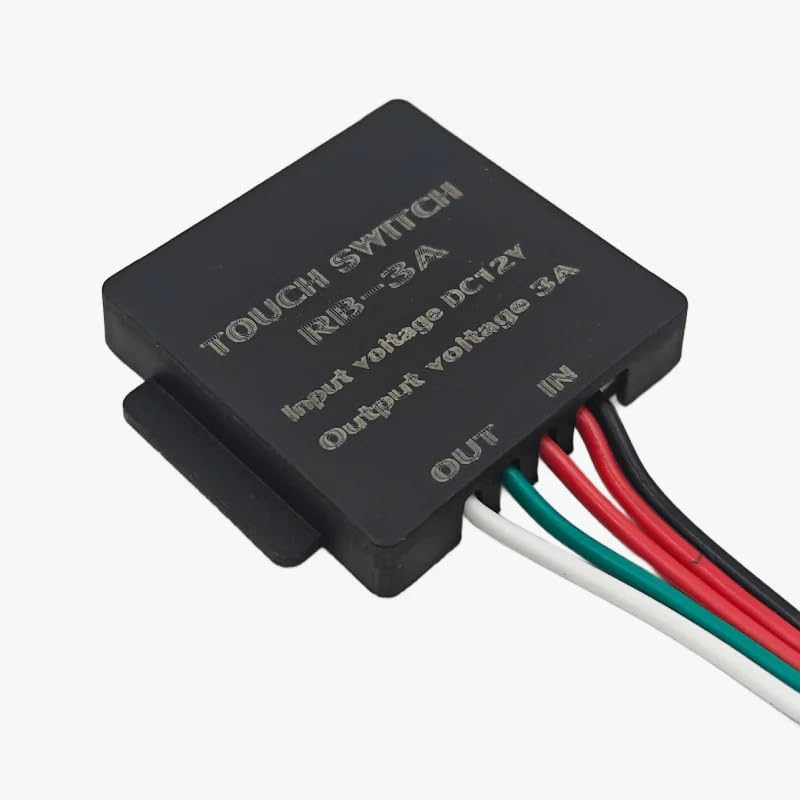 Image of JACKAL 12V LED Touch Sensor Switch Dimmer, 3A Mini Touch Controller Module for LED Strip Lights, On Off & Dimming Control for Cabinet, Mirror, Wardrobe Lighting