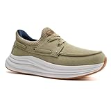 OrthoComfoot Mens Orthopedic Durable Tennis Shoes: Comfortable Plantar Fasciitis Standing Sneakers for Ball of Foot Pain, Fit Diabetic Supportive Lower Back Restaurant Bowling Loafers Khaki Size 10.5