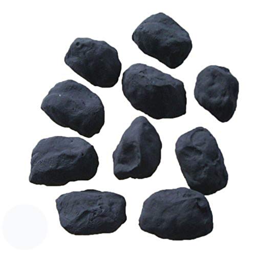 The Stove Wizard Gas Fire Replacement Coals - 20 Random Shaped Cast Coals, Black,Size 35mm to 70mm Suitable for Gas, Electric, LPG and Bio Ethanol Fires