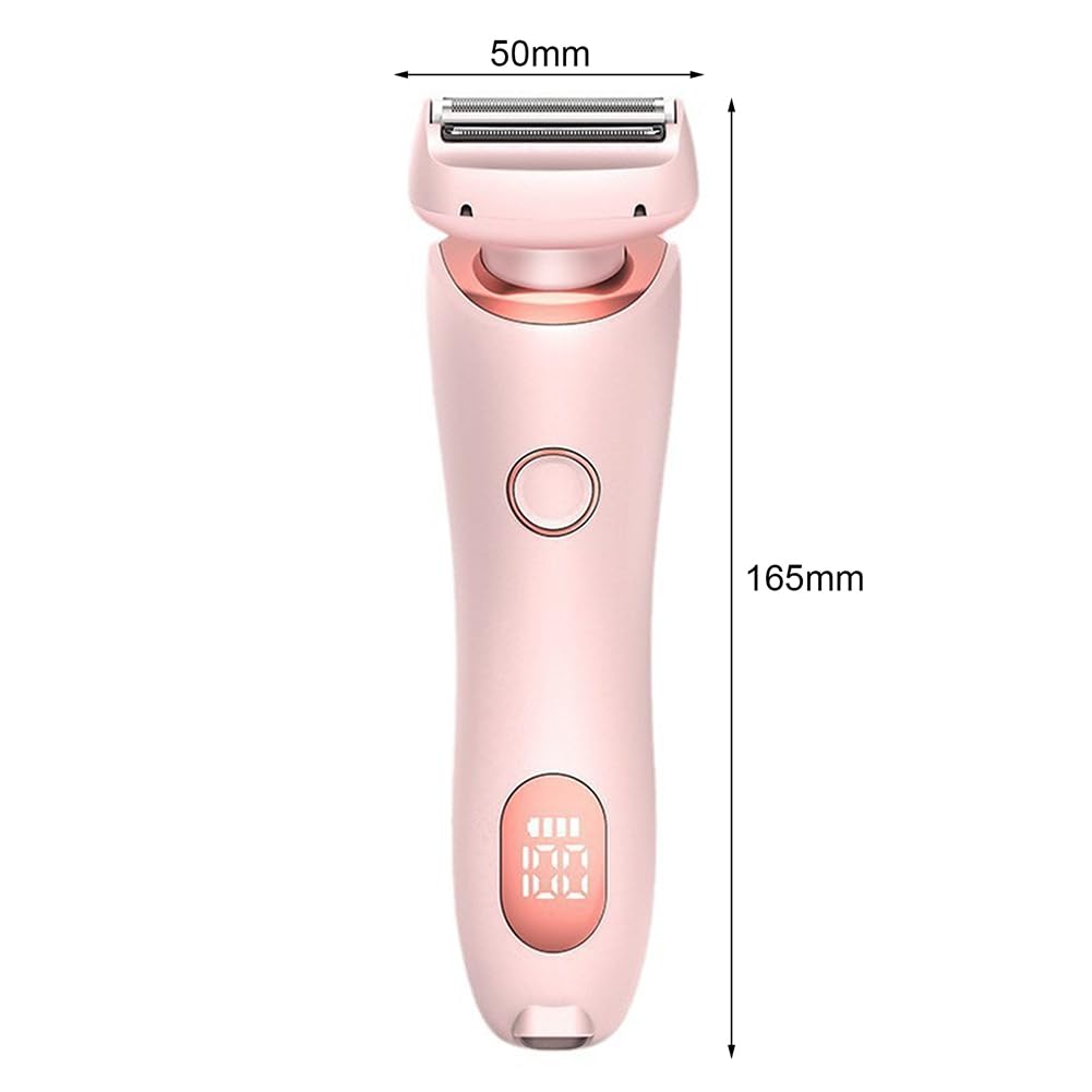 Epilatore elettrico da donna 2 in 1, rasoio elettrico senza fili, portatile, indolore, per viso e bikini, rosa